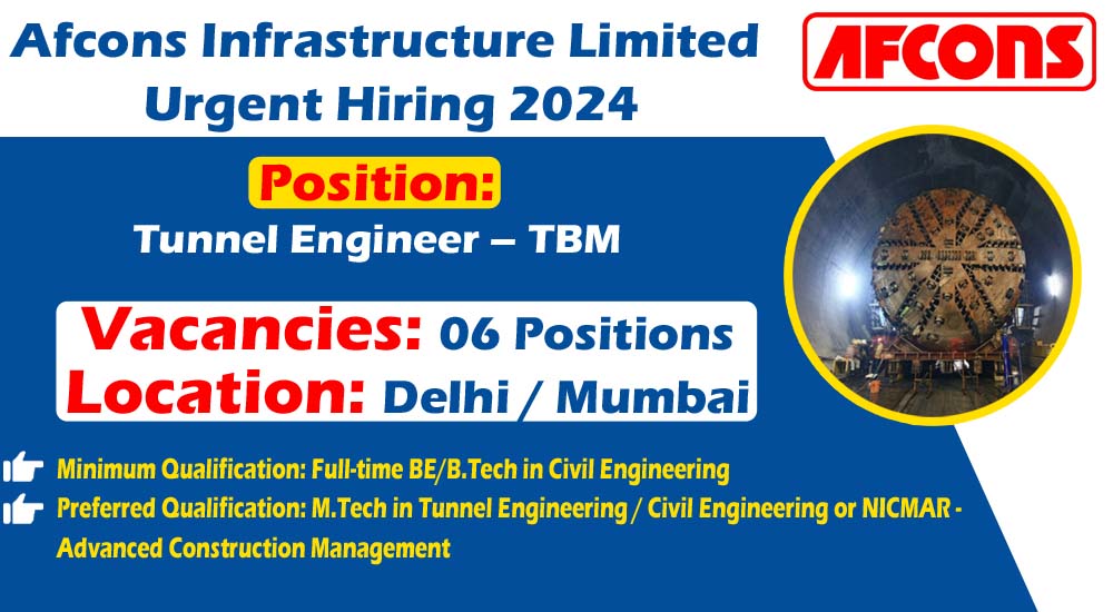 Afcons Infrastructure Limited – Urgent Hiring 2024